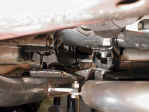 Detail view of the transmission and Klune-V (GM) mounts.