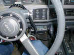 The driver's view of the installed CB radio.