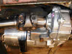 Detail of the front double cardan (CV) joint.