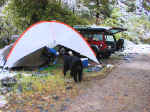 The Kelty Sunshade was the perfect rainy-day entrance to the tent.