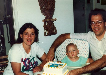 Sylvia, Sean, and Tom at Sean's First Birthday Party