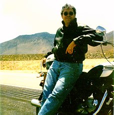 Tom with Triumph in Owens River Valley